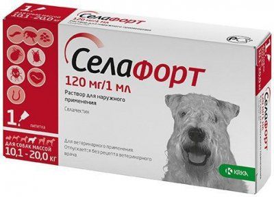 Селафорт Капли д/собак от 10,1 до 20 кг 1 пипетка